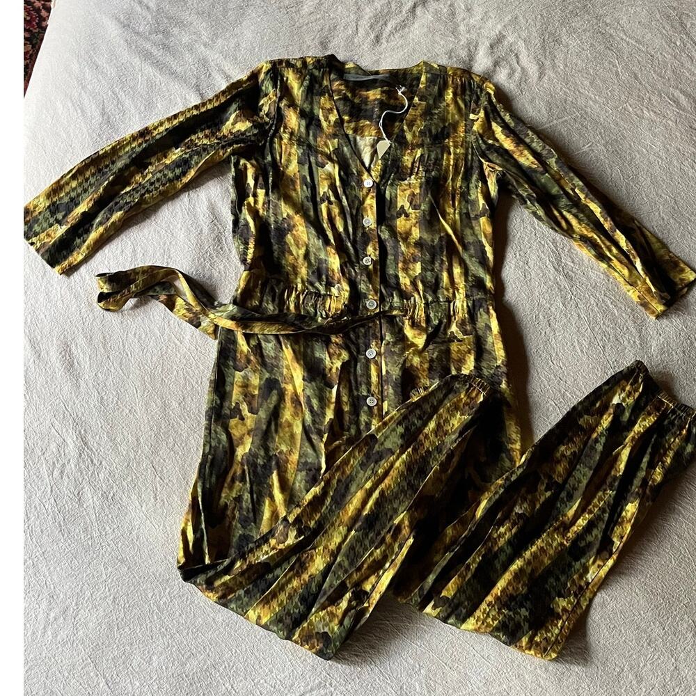 Raquel Allegra Danielle Jumpsuit Yellow Trees Size 1 Medium Tall